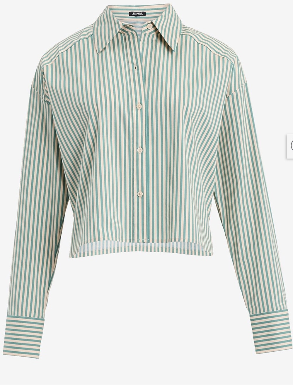 Stretch Cotton Poplin Striped Cropped Shirt